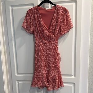 All in Favor Red Floral Mini Dress